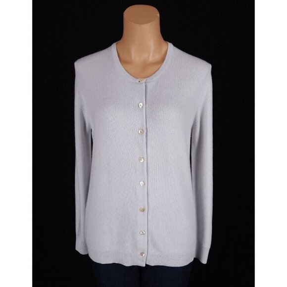 Malo Cashmere Cardigan Size 40 US 8 M Womens Pale Blue Sweater $550 - Picture 1 of 11